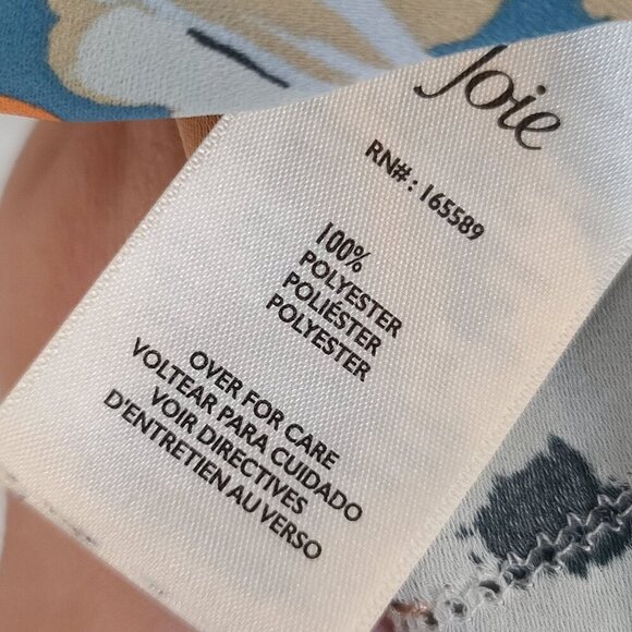 Joie Limited Edition Floral Fields Long Sleeve Peasant Top White Blue Floral XXL - Picture 7 of 8